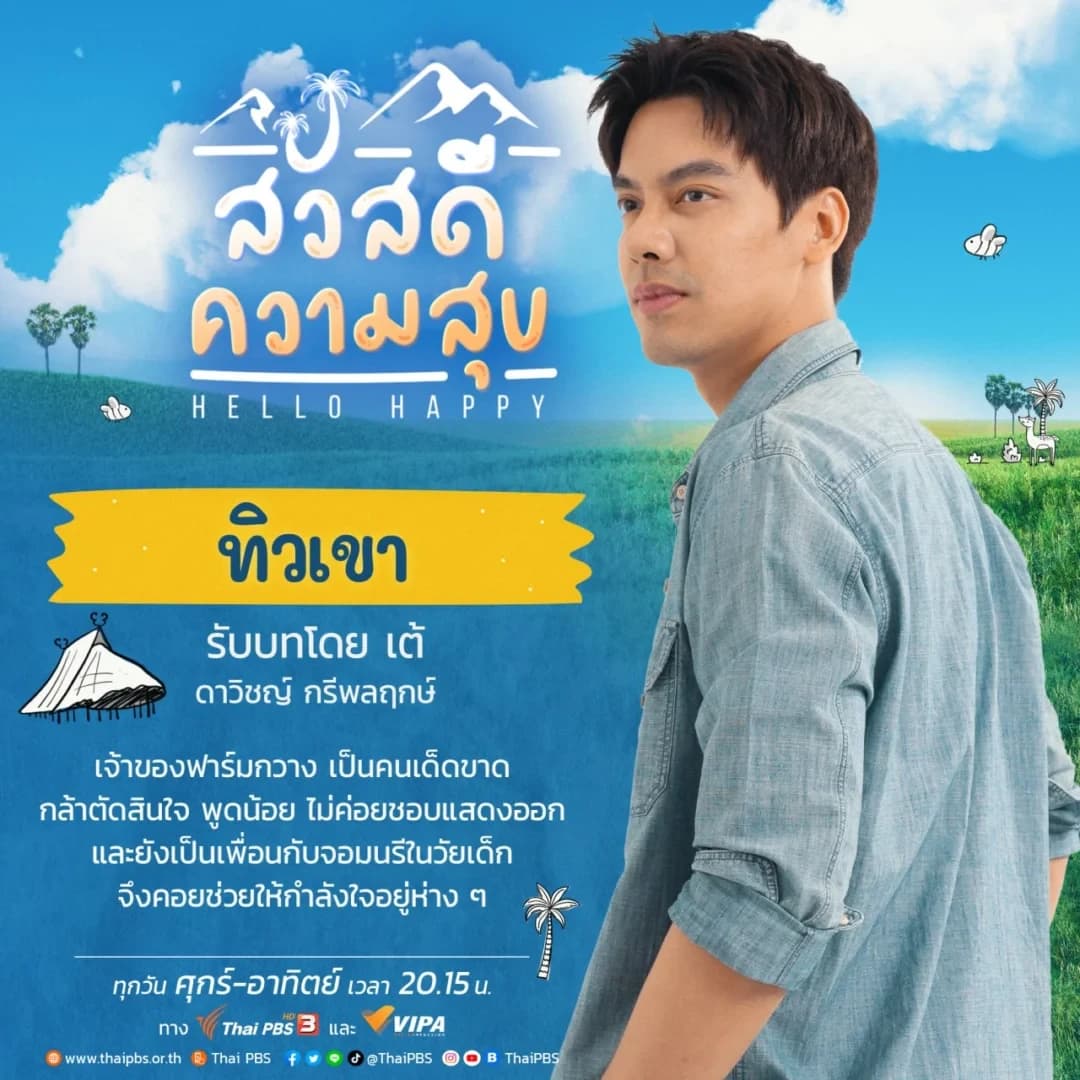 โปสเตอร์ละคร สวัสดีความสุข ใช้เป็นพื้นหลัง