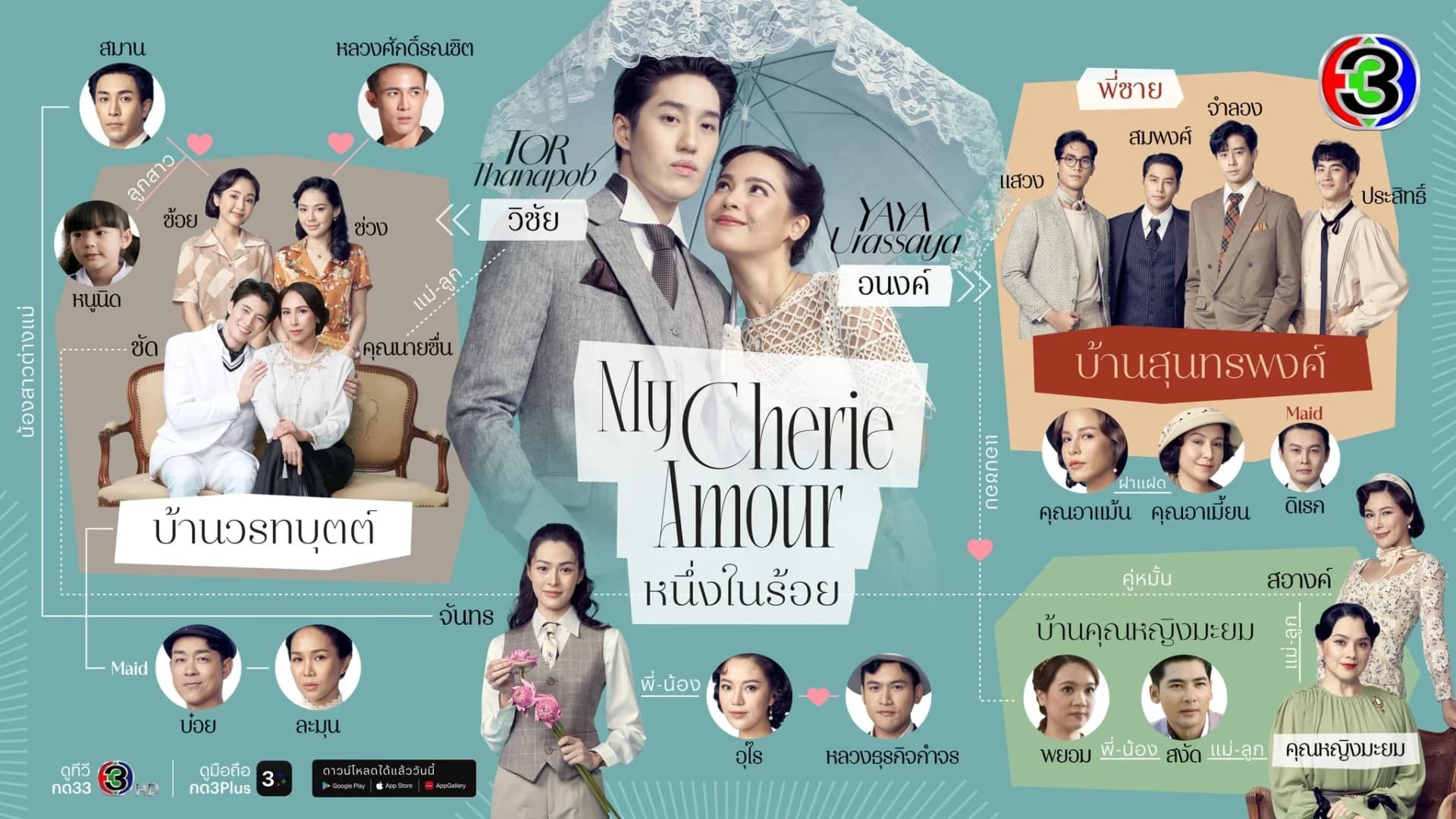 โปสเตอร์ละคร หนึ่งในร้อย ใช้เป็นพื้นหลัง