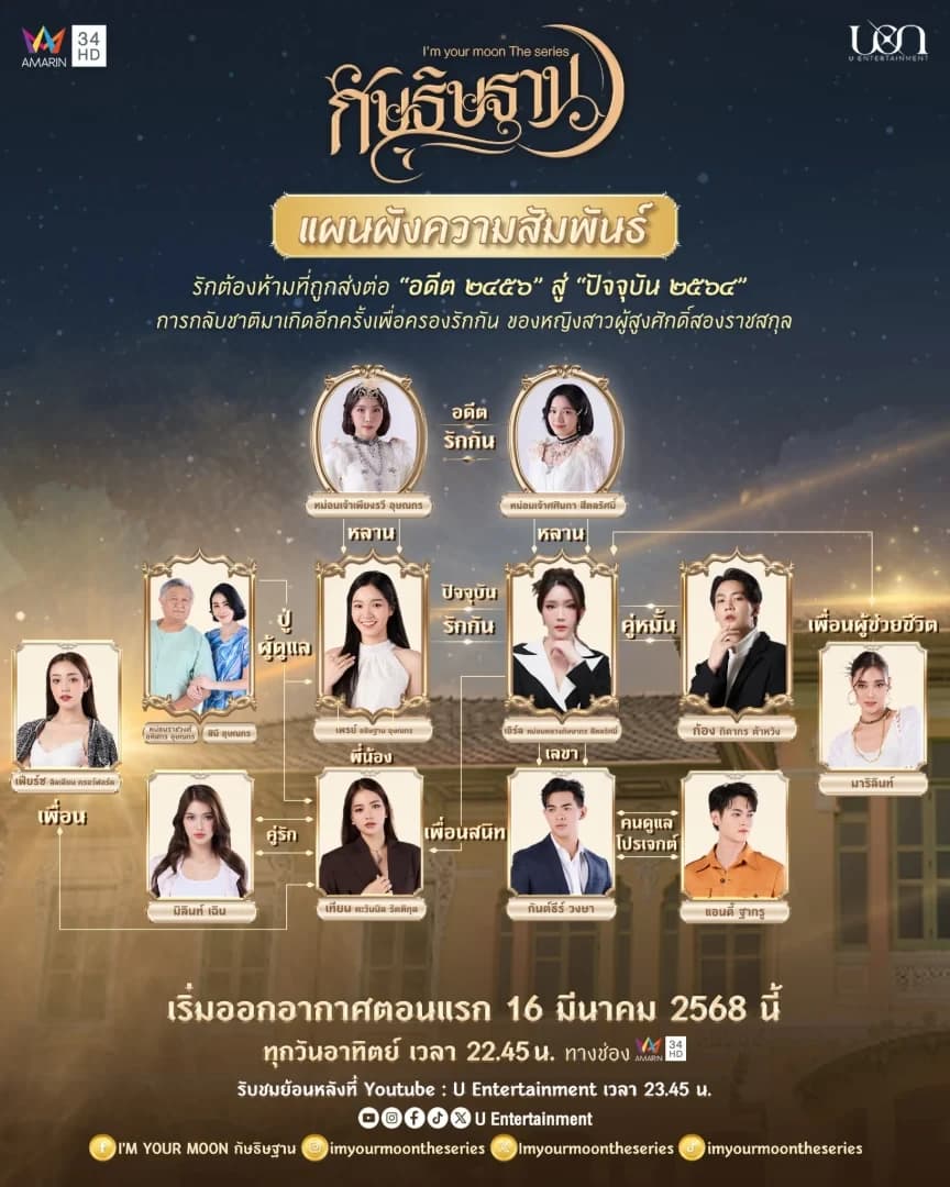 โปสเตอร์ละคร กัษธิษฐาน I'm Your Moon ใช้เป็นพื้นหลัง