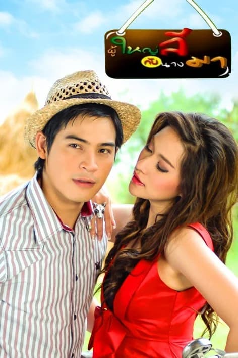 โปสเตอร์ละคร ผู้ใหญ่ลีกับนางมา ใช้เป็นพื้นหลัง