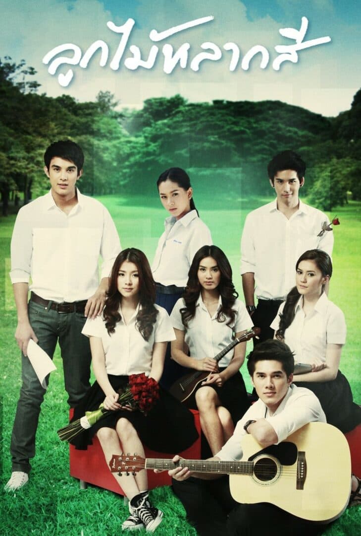 โปสเตอร์ละคร ลูกไม้หลากสี ใช้เป็นพื้นหลัง