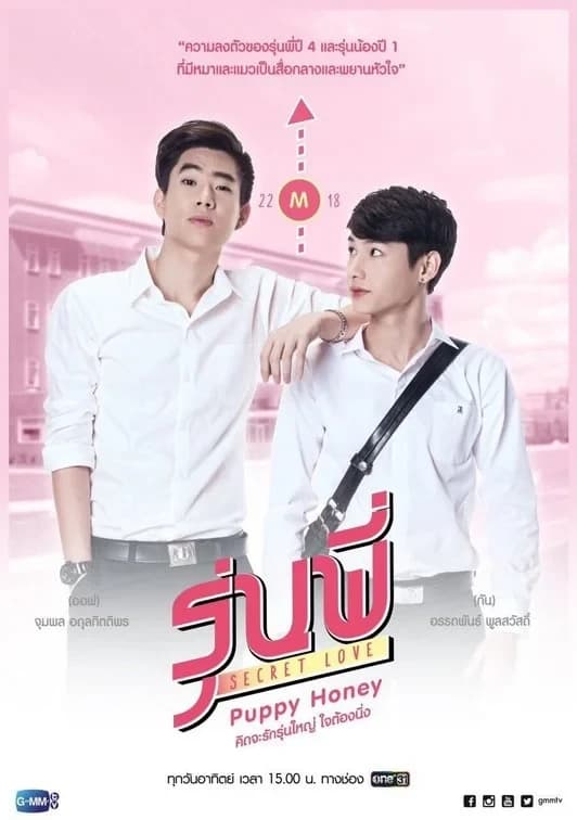 โปสเตอร์ละคร รุ่นพี่ Secret Love ตอน Puppy Honey ใช้เป็นพื้นหลัง