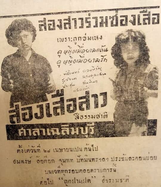 โปสเตอร์ภาพยนตร์ สองเสือสาว ใช้เป็นพื้นหลัง