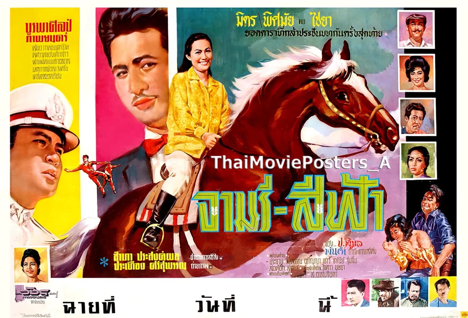 โปสเตอร์ภาพยนตร์ จามรี-สีฟ้า ใช้เป็นพื้นหลัง