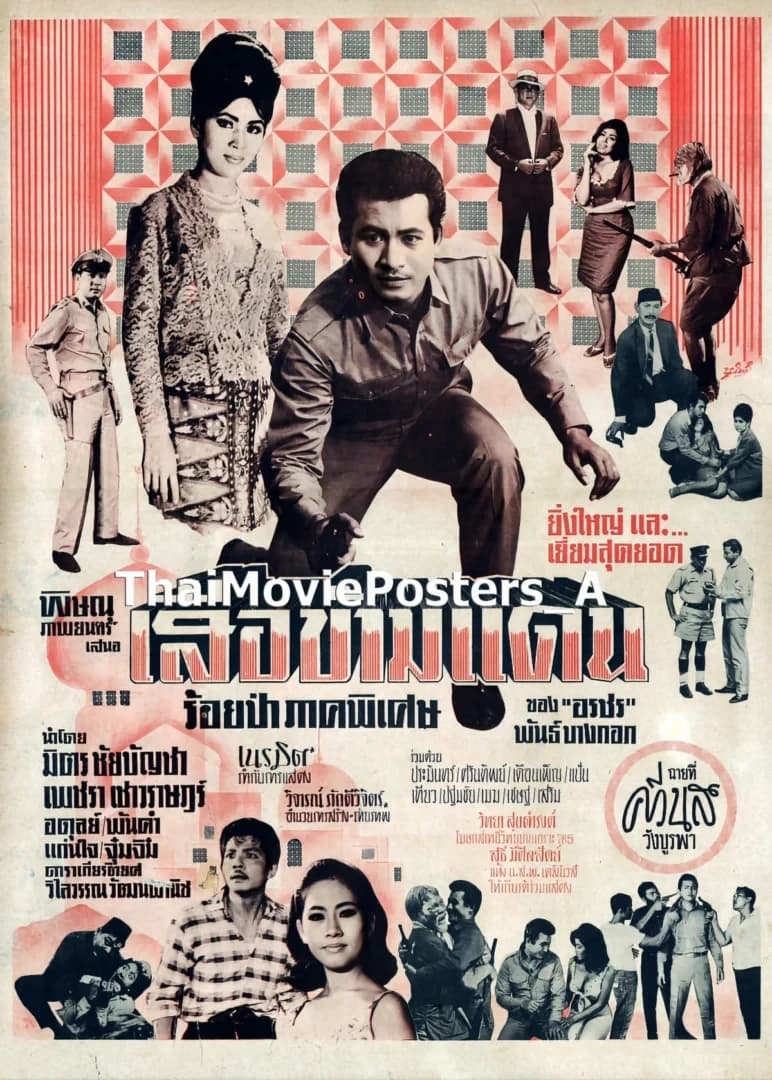 โปสเตอร์ภาพยนตร์ เสือข้ามแดน ใช้เป็นพื้นหลัง