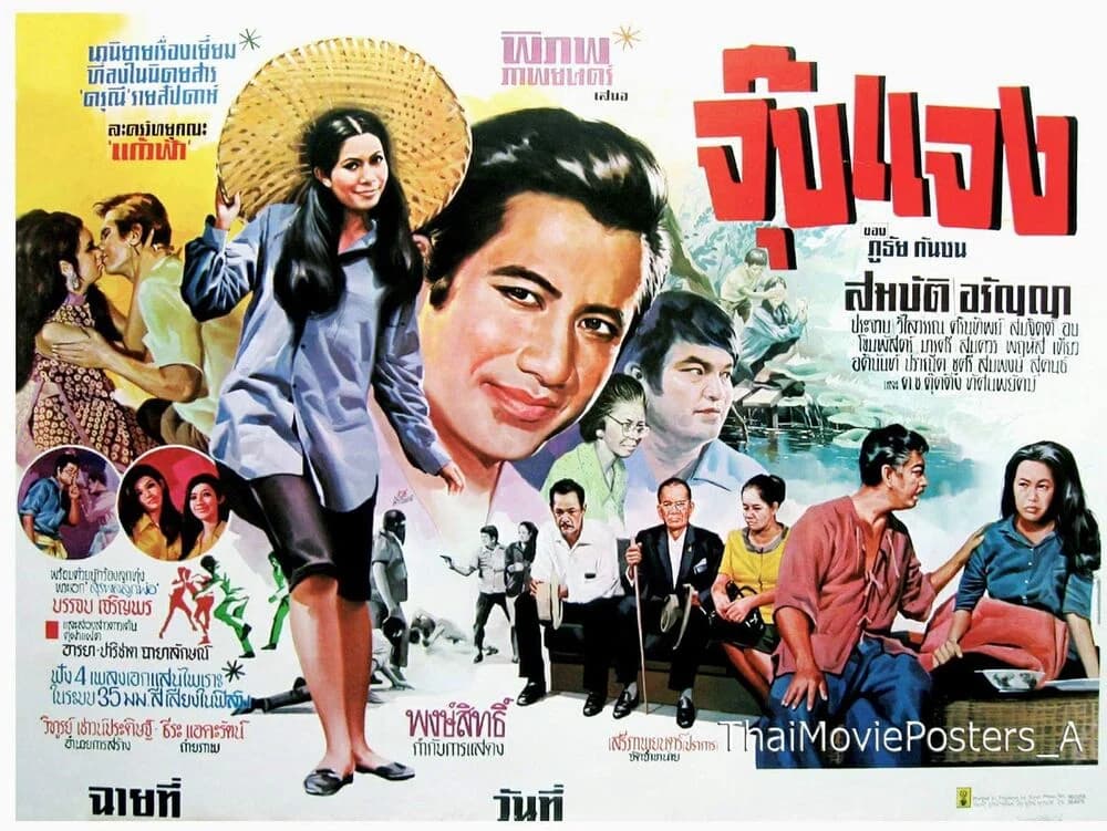 โปสเตอร์ภาพยนตร์ จุ๊บแจง ใช้เป็นพื้นหลัง