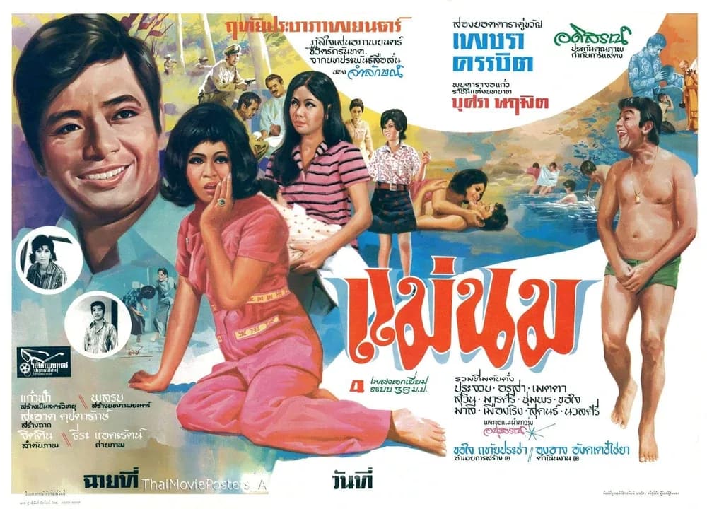 โปสเตอร์ภาพยนตร์ แม่นม ใช้เป็นพื้นหลัง