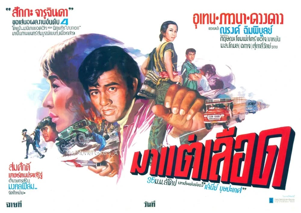 โปสเตอร์ภาพยนตร์ มาแต่เลือด ใช้เป็นพื้นหลัง