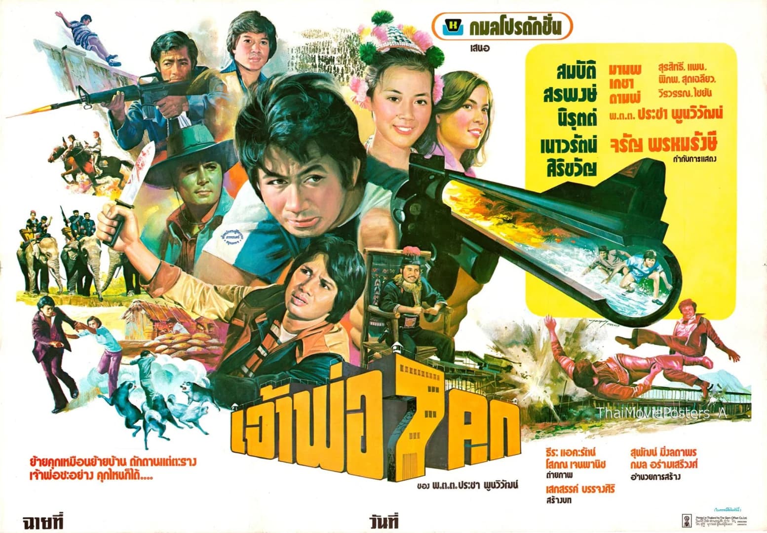 โปสเตอร์ภาพยนตร์ เจ้าพ่อ 7 คุก ใช้เป็นพื้นหลัง