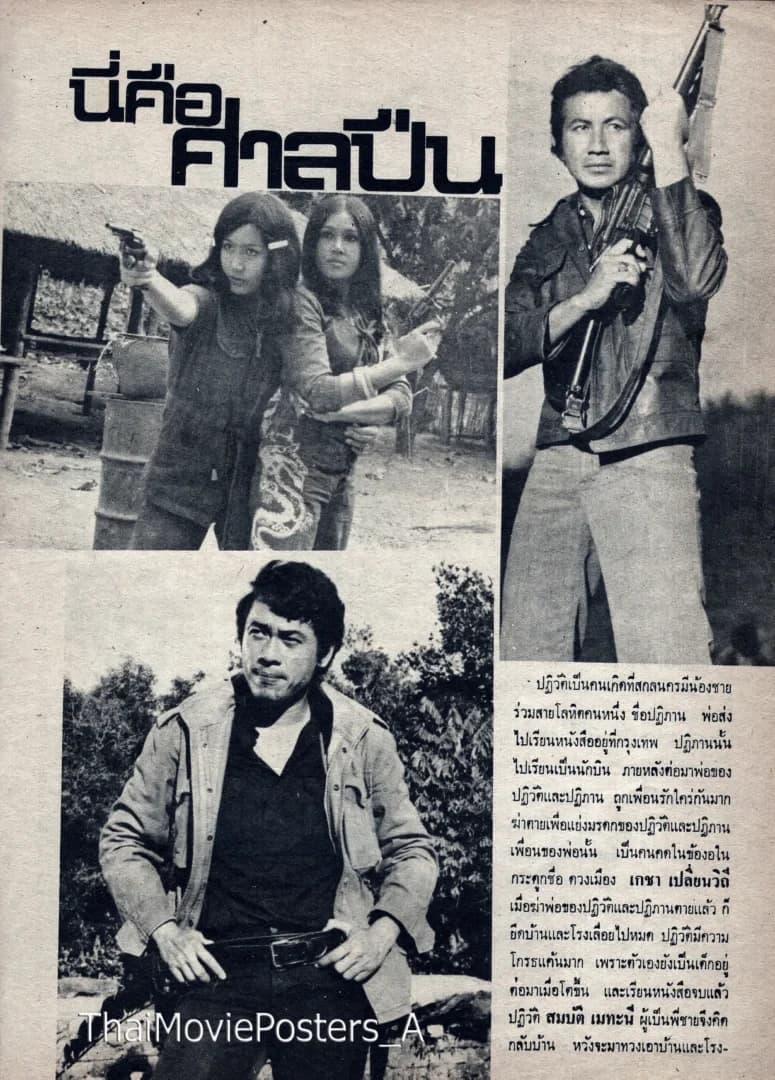 โปสเตอร์ภาพยนตร์ ศาลปืน ใช้เป็นพื้นหลัง