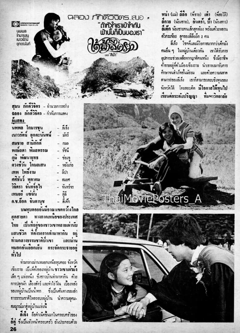 โปสเตอร์ภาพยนตร์ ใต้ฟ้าสีคราม ใช้เป็นพื้นหลัง