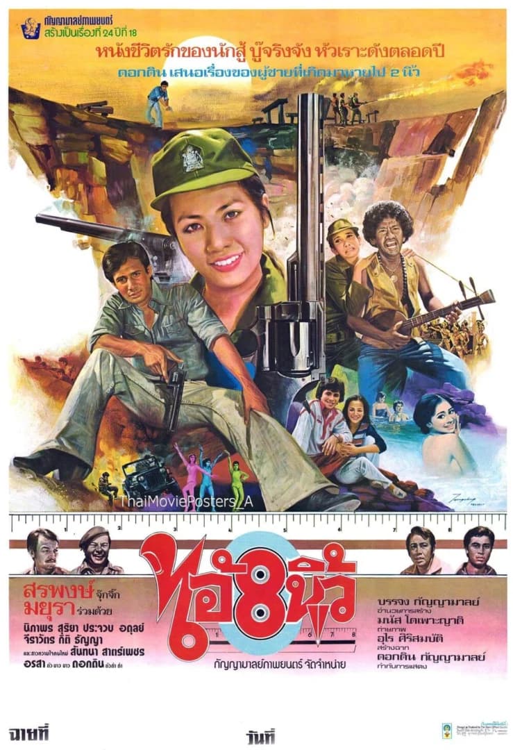 โปสเตอร์ภาพยนตร์ ไอ้ 8 นิ้ว ใช้เป็นพื้นหลัง