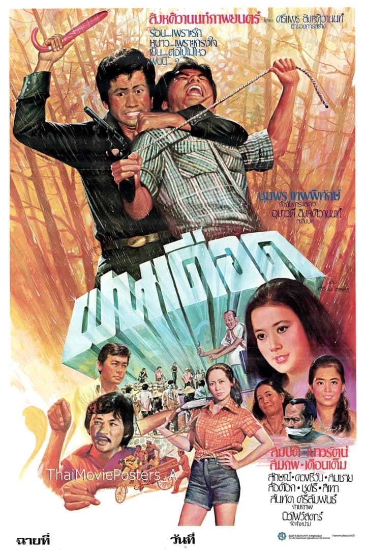 โปสเตอร์ภาพยนตร์ ฝนเดือด ใช้เป็นพื้นหลัง