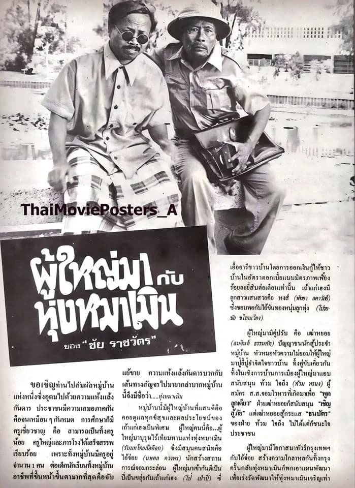 โปสเตอร์ภาพยนตร์ ผู้ใหญ่มากับทุ่งหมาเมิน ใช้เป็นพื้นหลัง