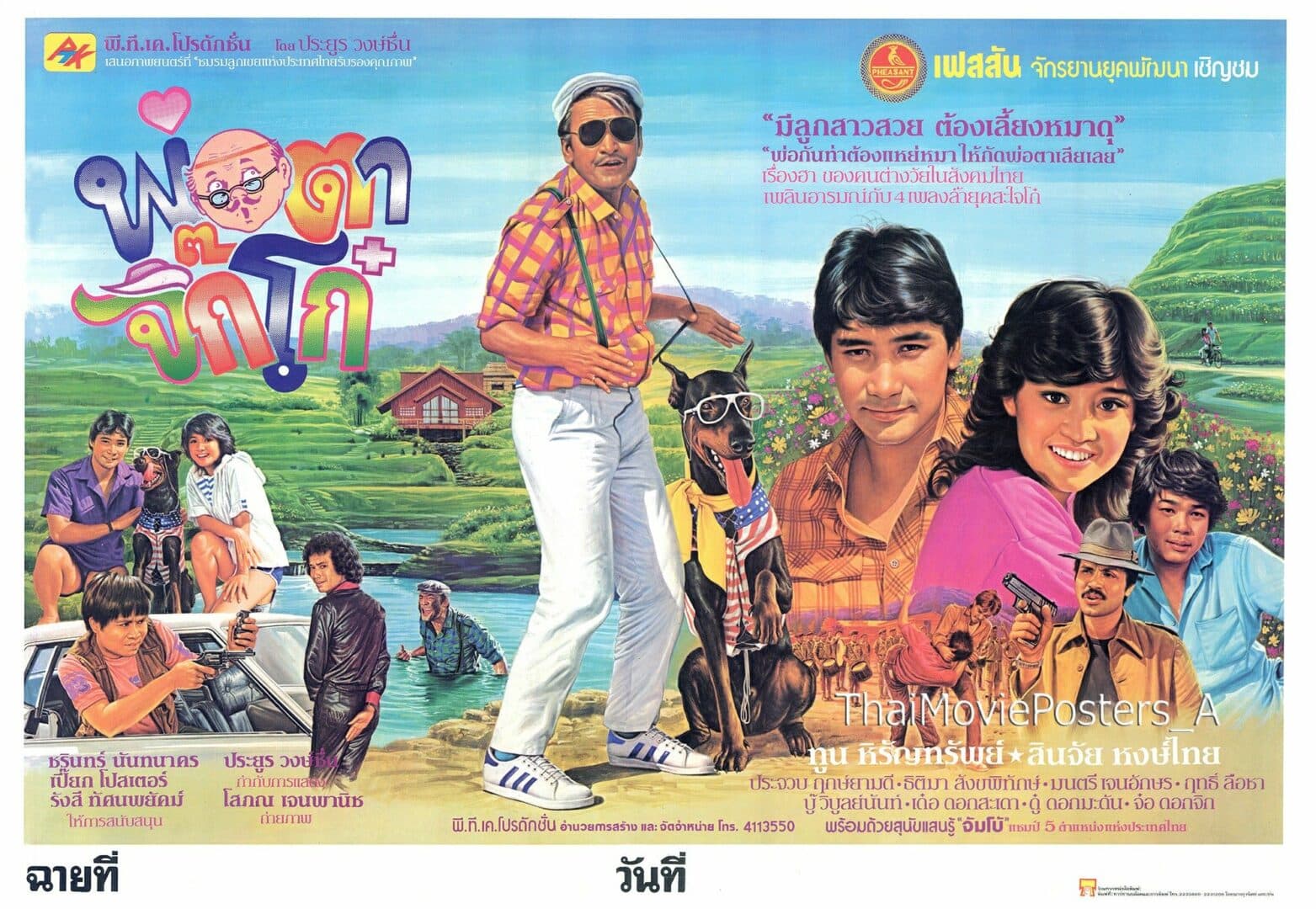 โปสเตอร์ภาพยนตร์ พ่อตาจิ๊กโก๋ ใช้เป็นพื้นหลัง