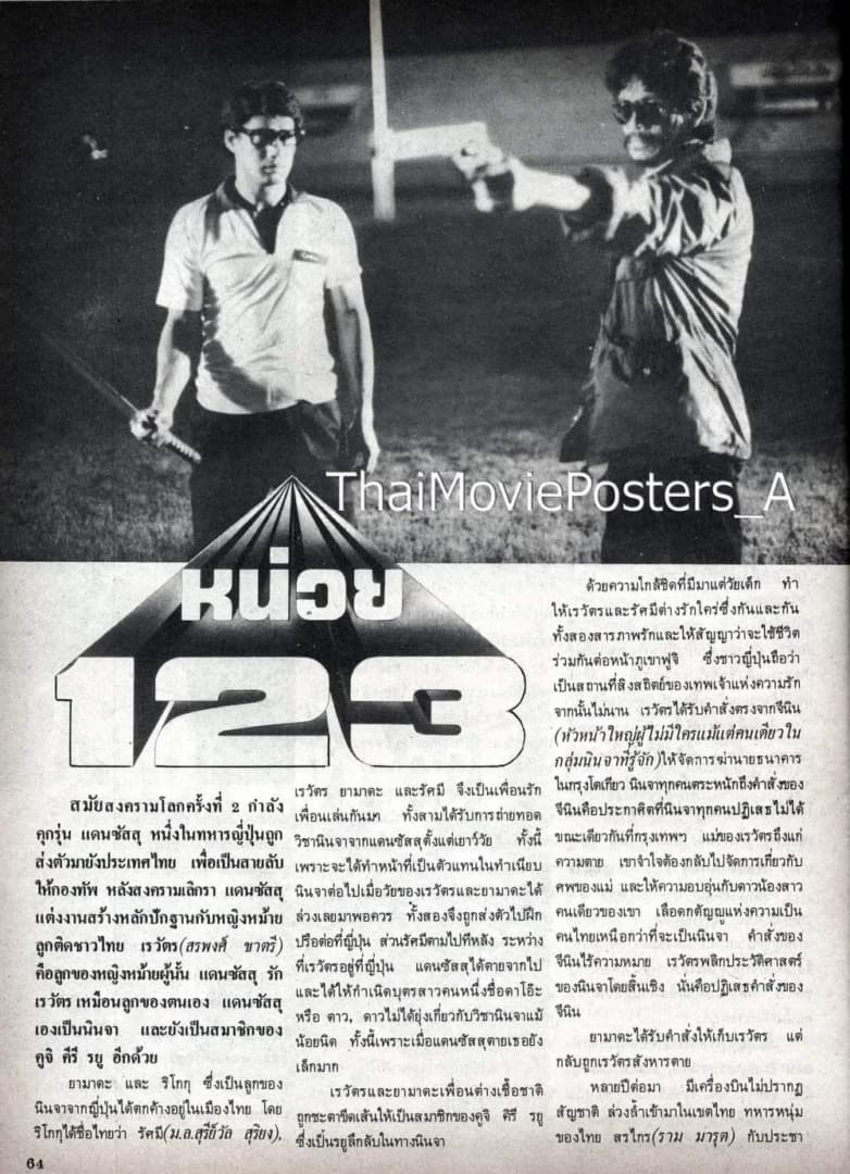 โปสเตอร์ภาพยนตร์ หน่วย 123 ใช้เป็นพื้นหลัง