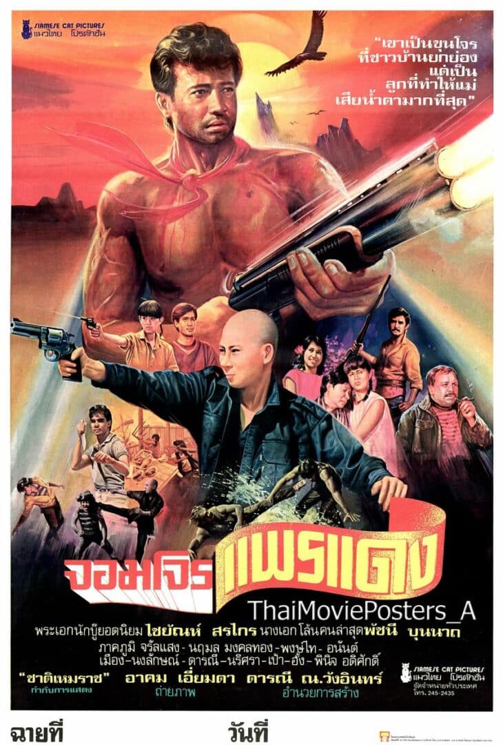 โปสเตอร์ภาพยนตร์ จอมโจรแพรแดง ใช้เป็นพื้นหลัง