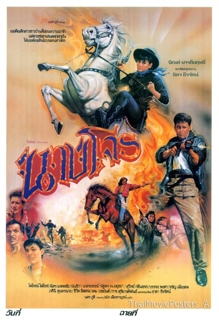 โปสเตอร์ภาพยนตร์ นางโจร ใช้เป็นพื้นหลัง