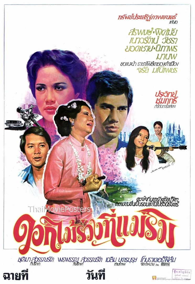 โปสเตอร์ภาพยนตร์ ดอกไม้ร่วงที่แม่ริม ใช้เป็นพื้นหลัง